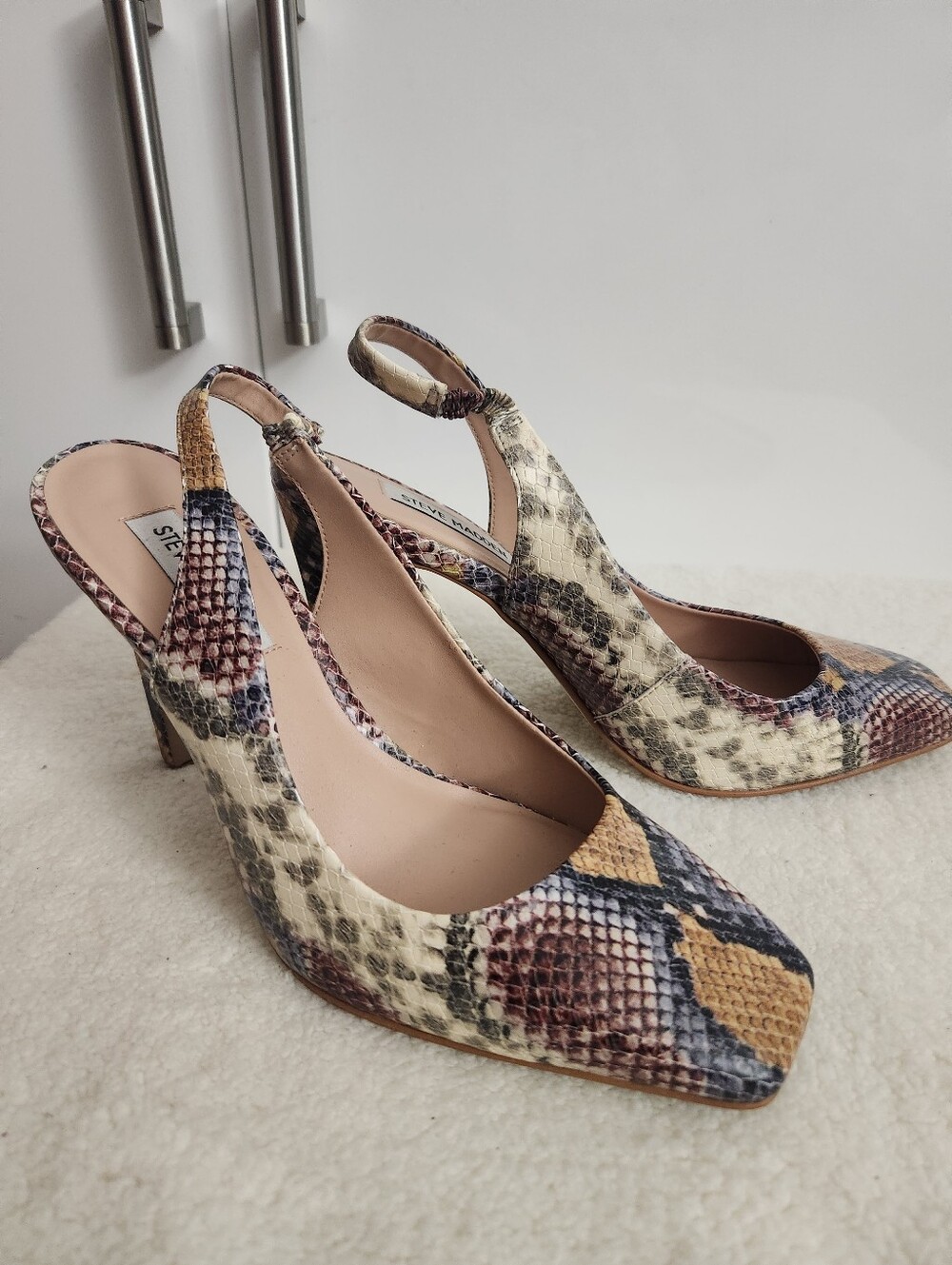 Steve Madden Multicolor Snake-Print Slingback Pumps